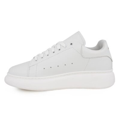 PERLAMODA ΑΝΔΡΙΚΑ ΔΕΡΜΑΤΙΝΑ SNEAKERS REY1K TOTAL WHITE - Image 3