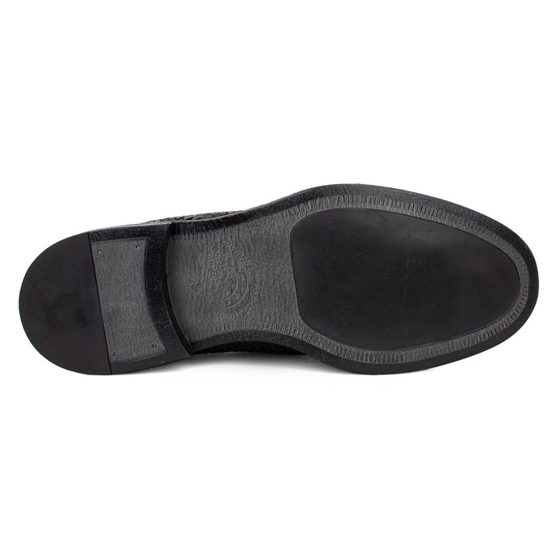 PHILIPPE LANG ΑΝΔΡΙΚΑ ΔΕΡΜΑΤΙΝΑ ΠΛΕΧΤΑ LOAFERS 4148 BLACK - Image 4