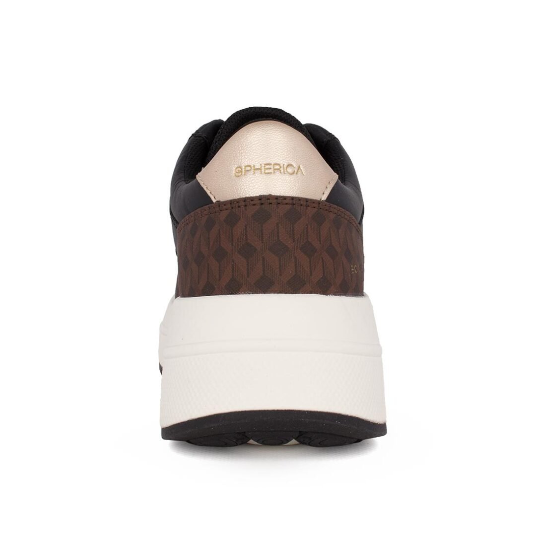 GEOX ΓΥΝΑΙΚΕΙΑ ΔΕΡΜΑΤΙΝΑ COMFORT SNEAKERS D SPHERICA ECUB-3 D BLACK/BROWN - Image 4