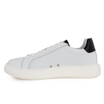 AMBITIOUS ΑΝΔΡΙΚΑ ΔΕΡΜΑΤΙΝΑ SNEAKERS ECLIPSE 10634 WHITE/BLACK - Image 3