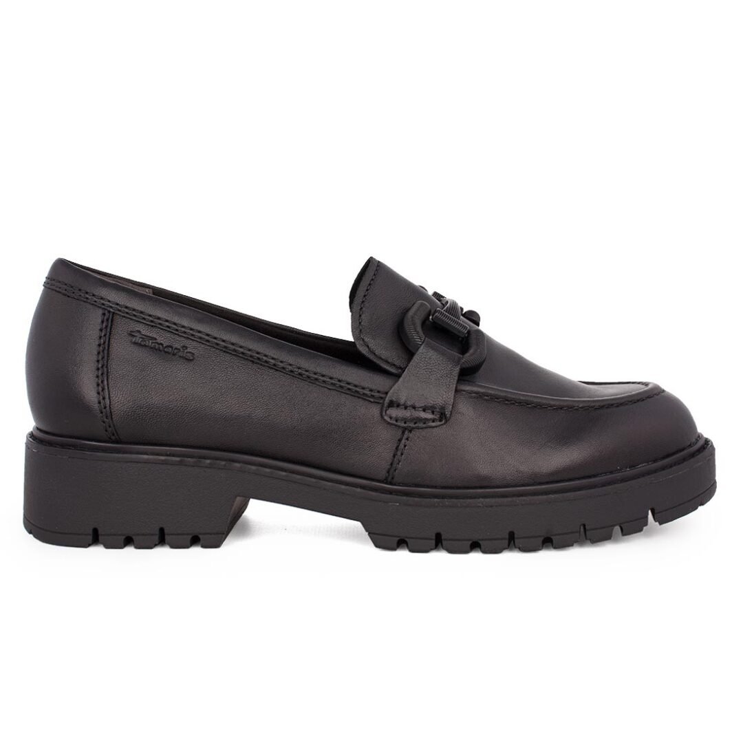 TAMARIS ΓΥΝΑΙΚΕΙΑ ΔΕΡΜΑΤΙΝΑ LOAFERS 1-24723-43 003 BLACK