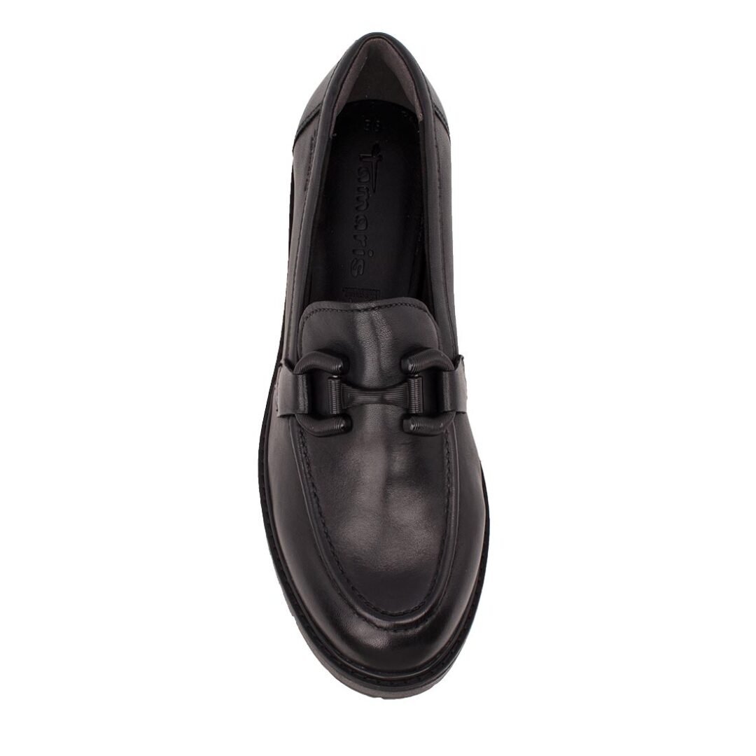 TAMARIS ΓΥΝΑΙΚΕΙΑ ΔΕΡΜΑΤΙΝΑ LOAFERS 1-24723-43 003 BLACK - Image 5