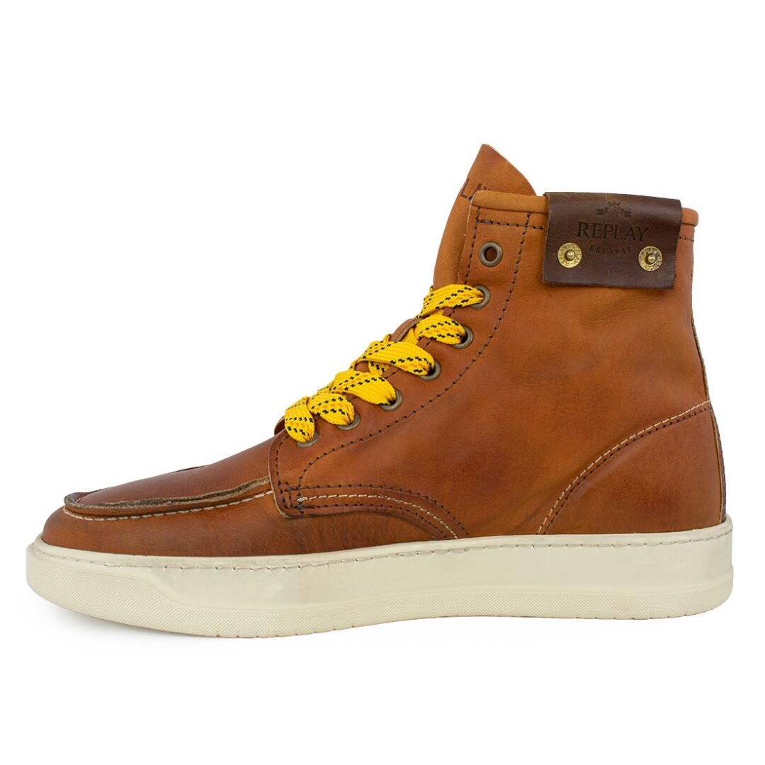 REPLAY PREMIUM ΑΝΔΡΙΚΑ ΔΕΡΜΑΤΙΝΑ ΜΠΟΤΑΚΙΑ RELOAD STATUS GMZ3R.000.C0027L 0241 COGNAC - Image 3