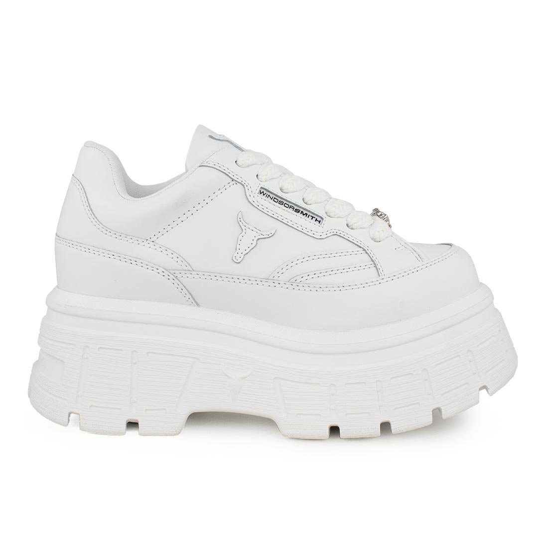 WINDSOR SMITH ΓΥΝΑΙΚΕΙΑ ΔΕΡΜΑΤΙΝΑ SNEAKERS SWERVE LE WHITE