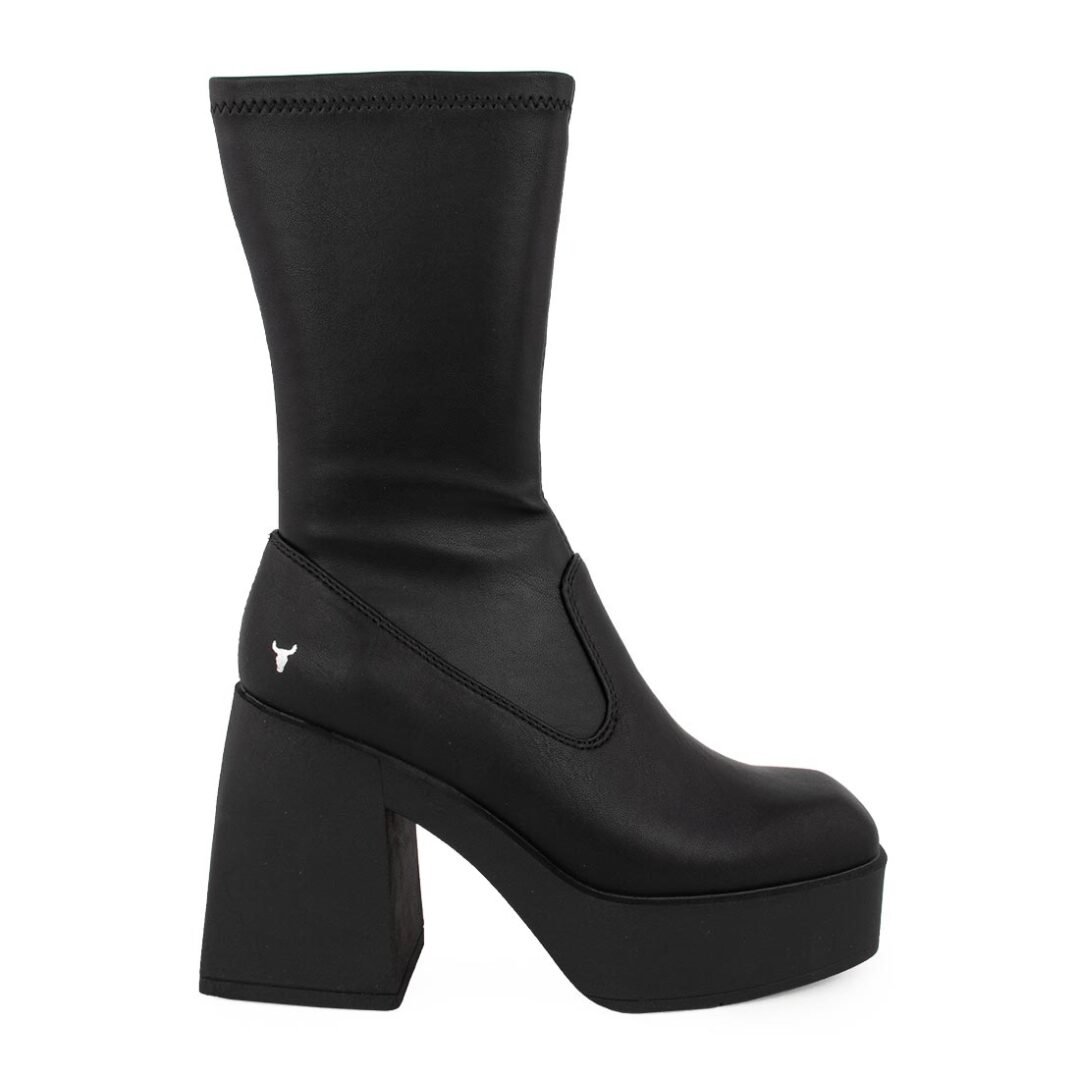 WINDSOR SMITH ΓΥΝΑΙΚΕΙΑ ΜΠΟΤΑΚΙΑ ΜΕ ΤΑΚΟΥΝΙ BADDEST BOOTIES BLACK