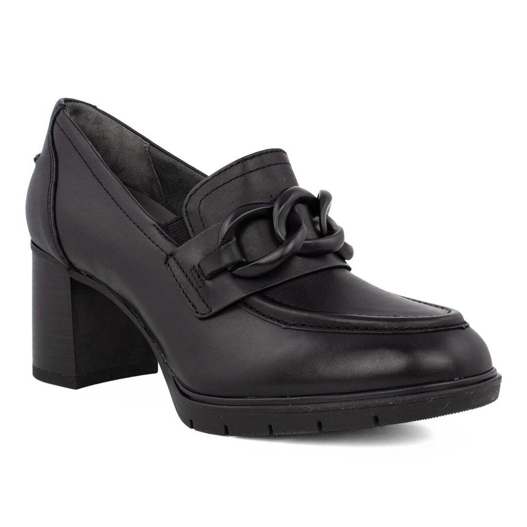 TAMARIS COMFORT ΓΥΝΑΙΚΕΙΑ ΔΕΡΜΑΤΙΝΑ LOAFERS ΜΕ ΤΑΚΟΥΝΙ 8-84403-41 022 ΜΑΥΡΑ NAPPA - Image 2