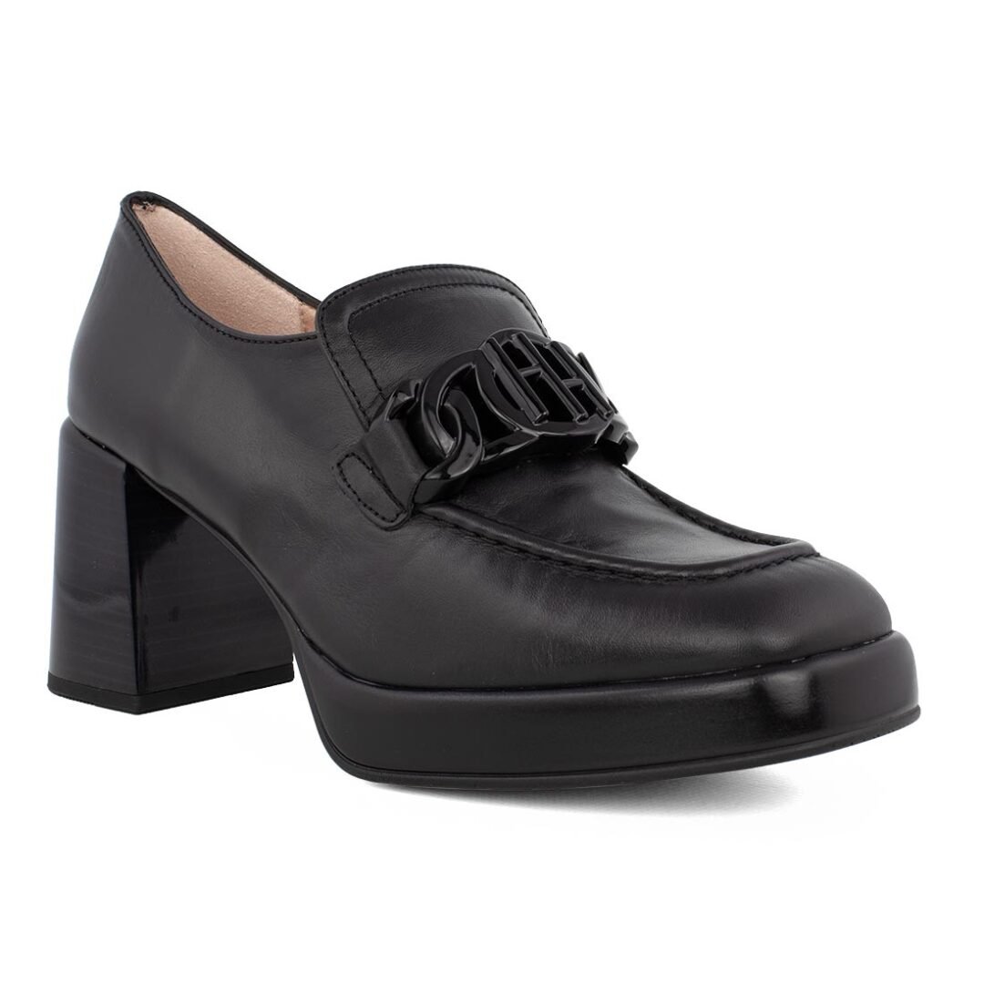 HISPANITAS ΓΥΝΑΙΚΕΙΑ ΔΕΡΜΑΤΙΝΑ LOAFERS ΜΕ ΤΑΚΟΥΝΙ HI233022 BLACK - Image 2