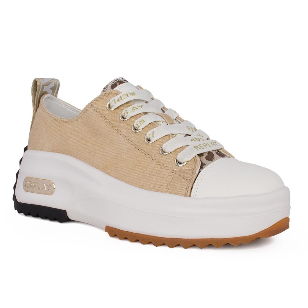 REPLAY ΓΥΝΑΙΚΕΙΑ ΠΑΝΙΝΑ SNEAKERS AQUA 2 LOW RZ5M0002T 2195 BEIGE/GOLD - Image 2