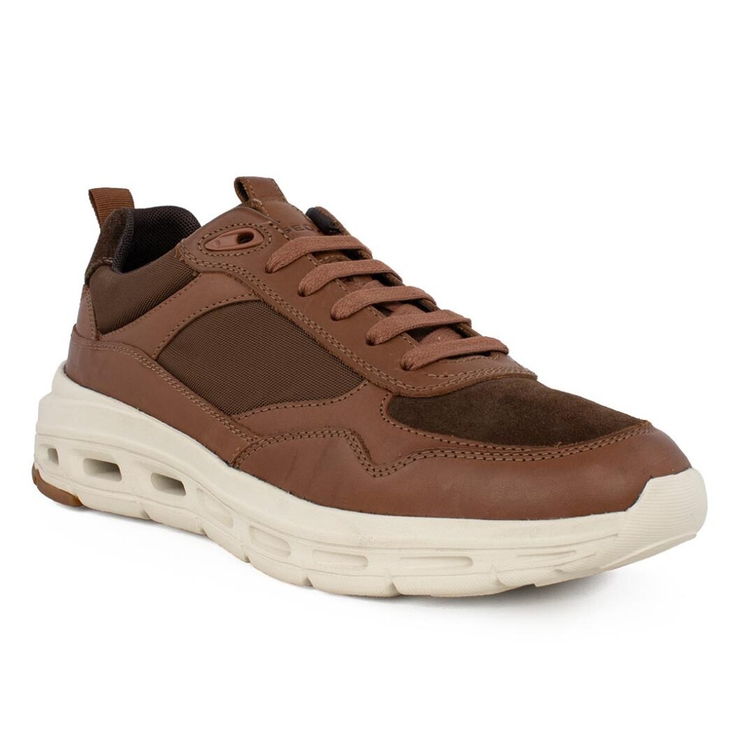 GEOX ΑΝΔΡΙΚΑ ΔΕΡΜΑΤΙΝΑ SNEAKERS U HOVERSTREAM A COGNAC - Image 2