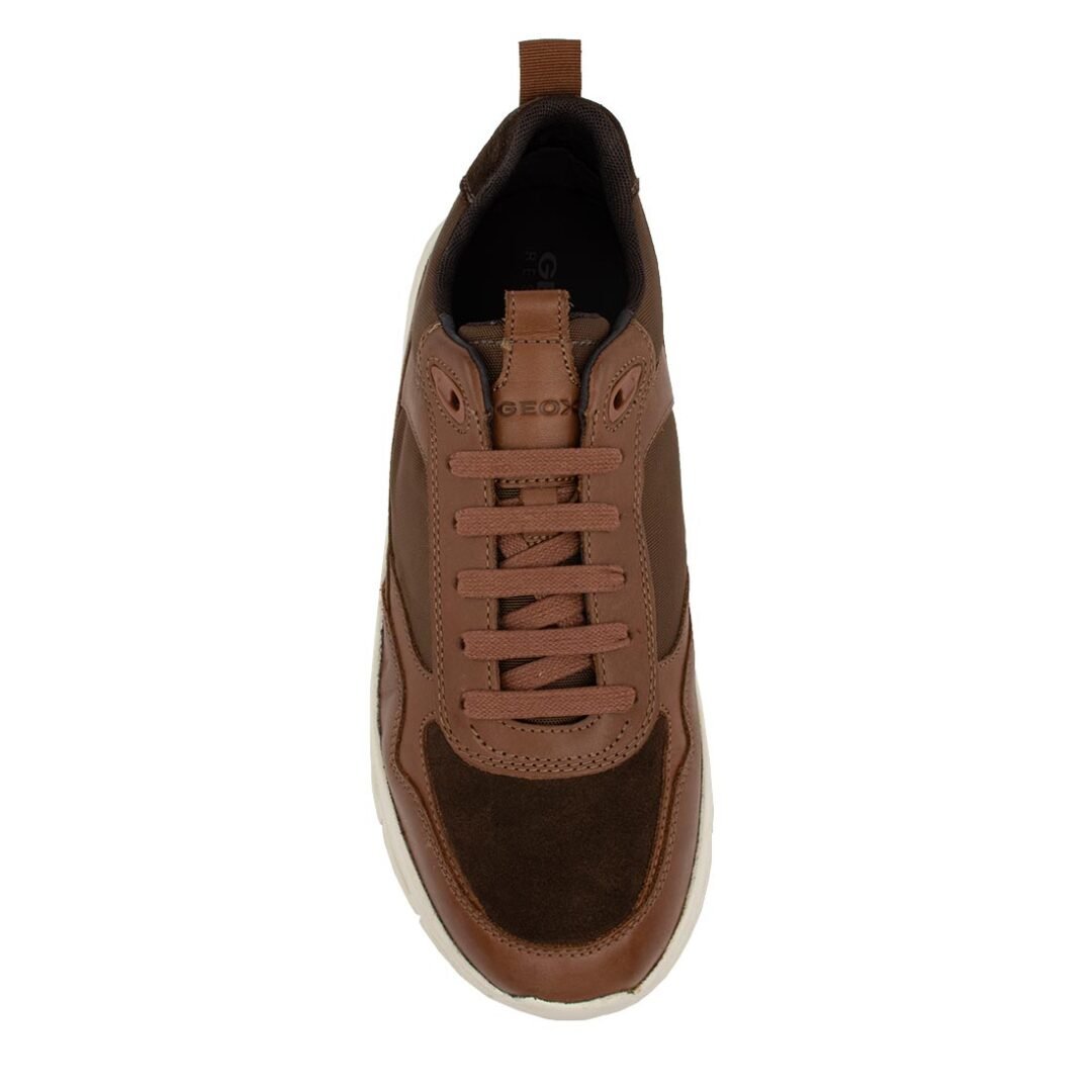 GEOX ΑΝΔΡΙΚΑ ΔΕΡΜΑΤΙΝΑ SNEAKERS U HOVERSTREAM A COGNAC - Image 6