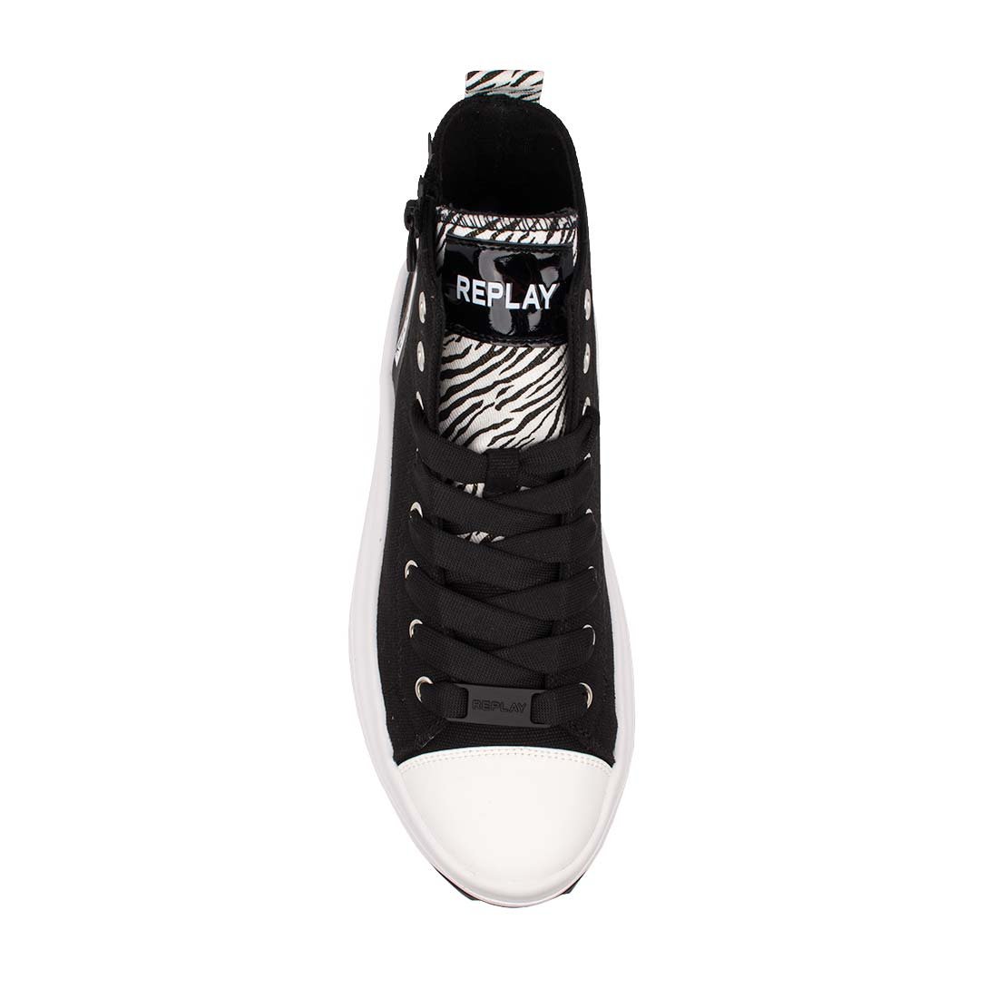 REPLAY ΓΥΝΑΙΚΕΙΑ ΠΑΝΙΝΑ ΜΠΟΤΑΚΙΑ AQUA 2 ZIP RZ5M0004T 0008 BLACK/WHITE - Image 6