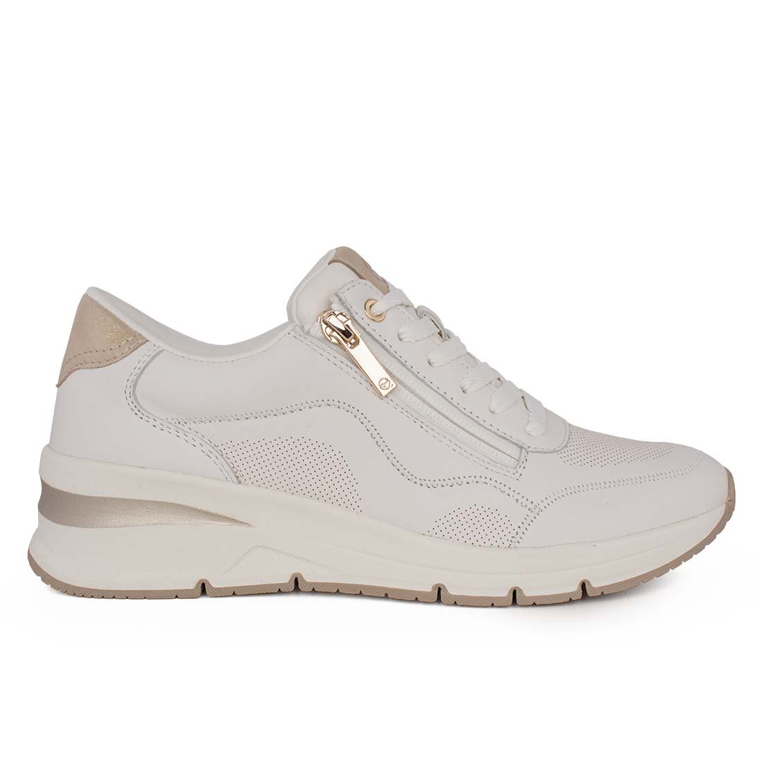 TAMARIS ΓΥΝΑΙΚΕΙΑ ΔΕΡΜΑΤΙΝΑ SNEAKERS 1-23761-42 100 WHITE