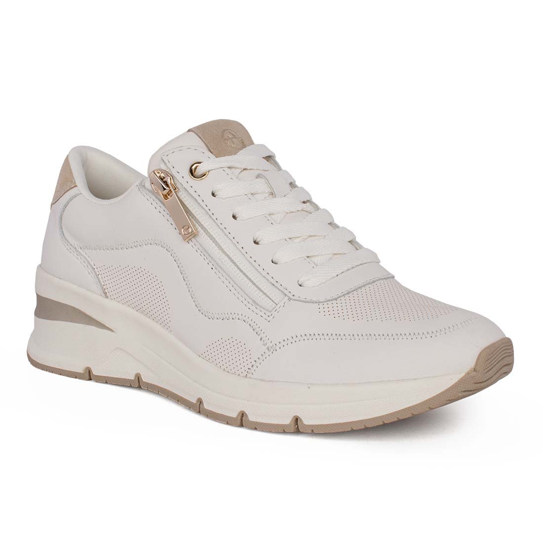 TAMARIS ΓΥΝΑΙΚΕΙΑ ΔΕΡΜΑΤΙΝΑ SNEAKERS 1-23761-42 100 WHITE - Image 2