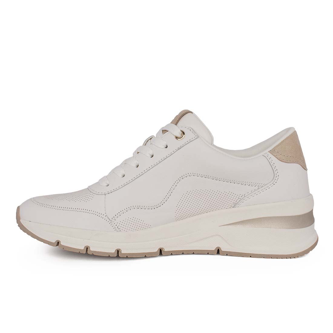 TAMARIS ΓΥΝΑΙΚΕΙΑ ΔΕΡΜΑΤΙΝΑ SNEAKERS 1-23761-42 100 WHITE - Image 3