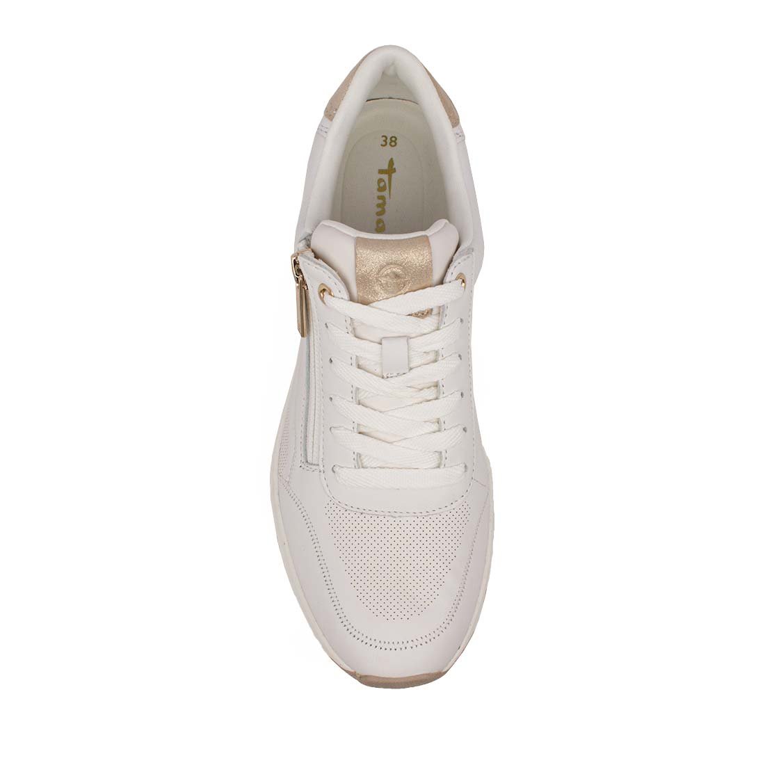 TAMARIS ΓΥΝΑΙΚΕΙΑ ΔΕΡΜΑΤΙΝΑ SNEAKERS 1-23761-42 100 WHITE - Image 5