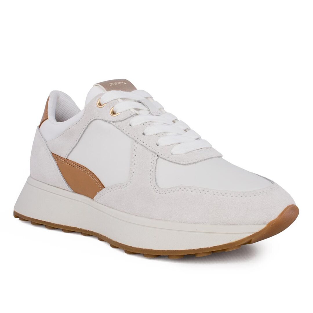GEOX ΓΥΝΑΙΚΕΙΑ ΔΕΡΜΑΤΙΝΑ SNEAKERS AMABEL A OFF WHITE/SKIN - Image 2