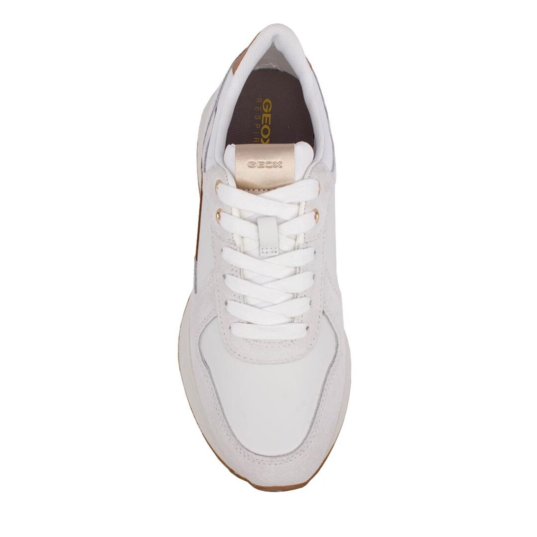 GEOX ΓΥΝΑΙΚΕΙΑ ΔΕΡΜΑΤΙΝΑ SNEAKERS AMABEL A OFF WHITE/SKIN - Image 5