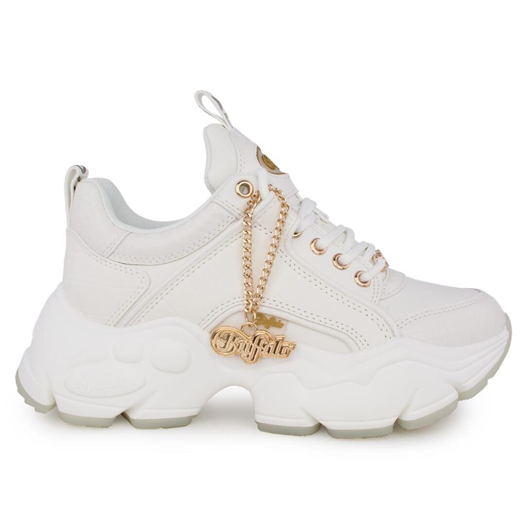 BUFFALO ΓΥΝΑΙΚΕΙΑ SNEAKERS ΜΕ ΑΠΟΣΠΩΜΕΝΗ ΑΛΥΣΙΔΑ BINARY GLAM WHITE VEGAN NAPPA