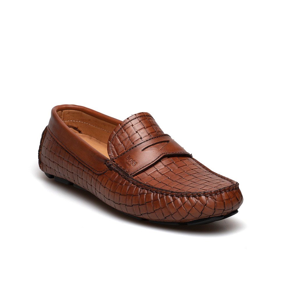 BOSS ΑΝΔΡΙΚΑ ΔΕΡΜΑΤΙΝΑ ΜΟΚΑΣΙΝΙΑ Q5784 ΤΑΜΠΑ WOVEN - Image 2