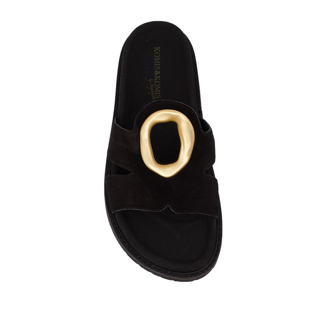 KOMIS & KOMIS ΓΥΝΑΙΚΕΙΕΣ SUEDE FLAT ΠΑΝΤΟΦΛΕΣ B4 BLACK - Image 5