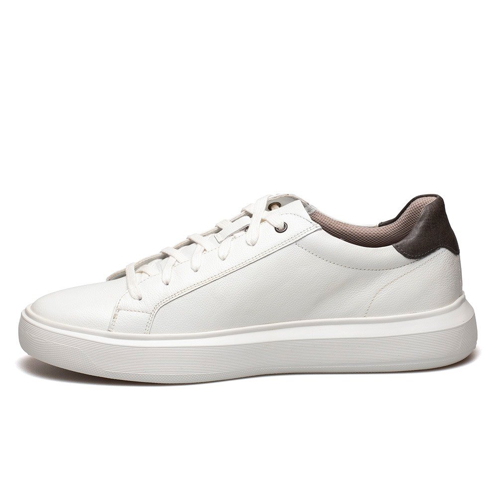 GEOX ΑΝΔΡΙΚΑ ΔΕΡΜΑΤΙΝΑ SNEAKERS DEIVEN B ΑΣΠΡΑ - Image 3