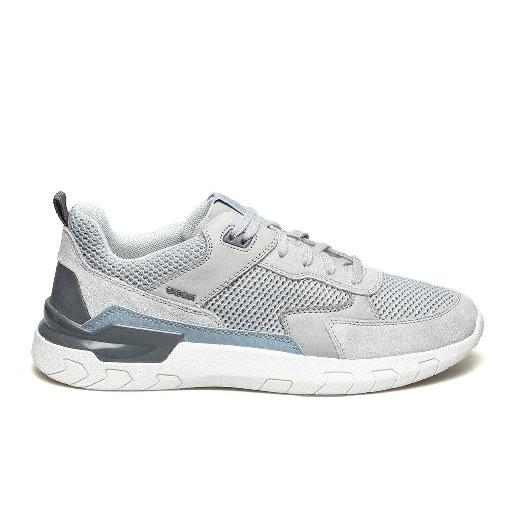 GEOX ΑΝΔΡΙΚΑ ΔΕΡΜΑΤΙΝΑ SNEAKERS GRECALE C GREY