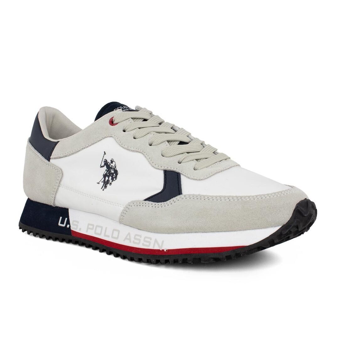 US POLO ΑΝΔΡΙΚΑ SNEAKERS CLEEF001A WHITE/BLUE - Image 2