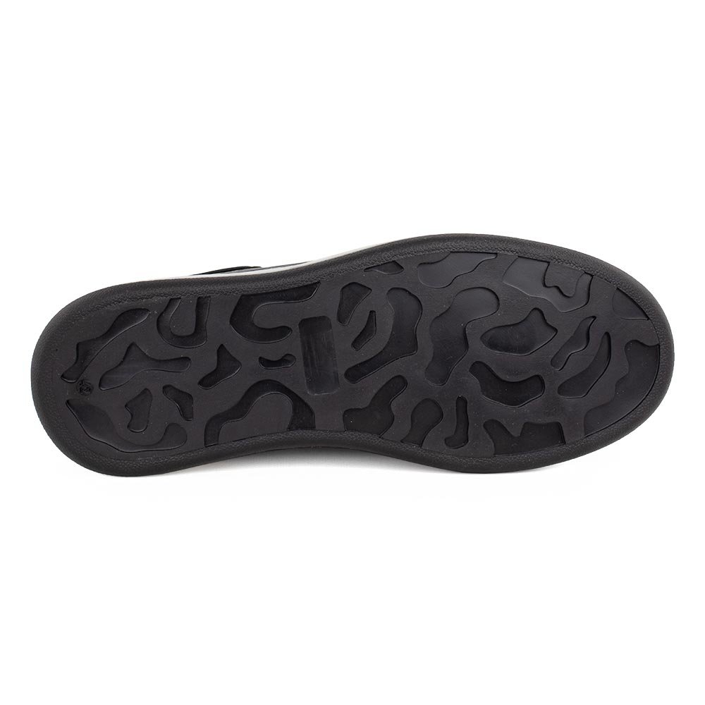 PERLAMODA ΑΝΔΡΙΚΑ ΔΕΡΜΑΤΙΝΑ SNEAKERS REY1CT ΜΑΥΡΑ ΜΕ ΔΙΑΦΑΝΗ ΣΟΛΑ - Image 4