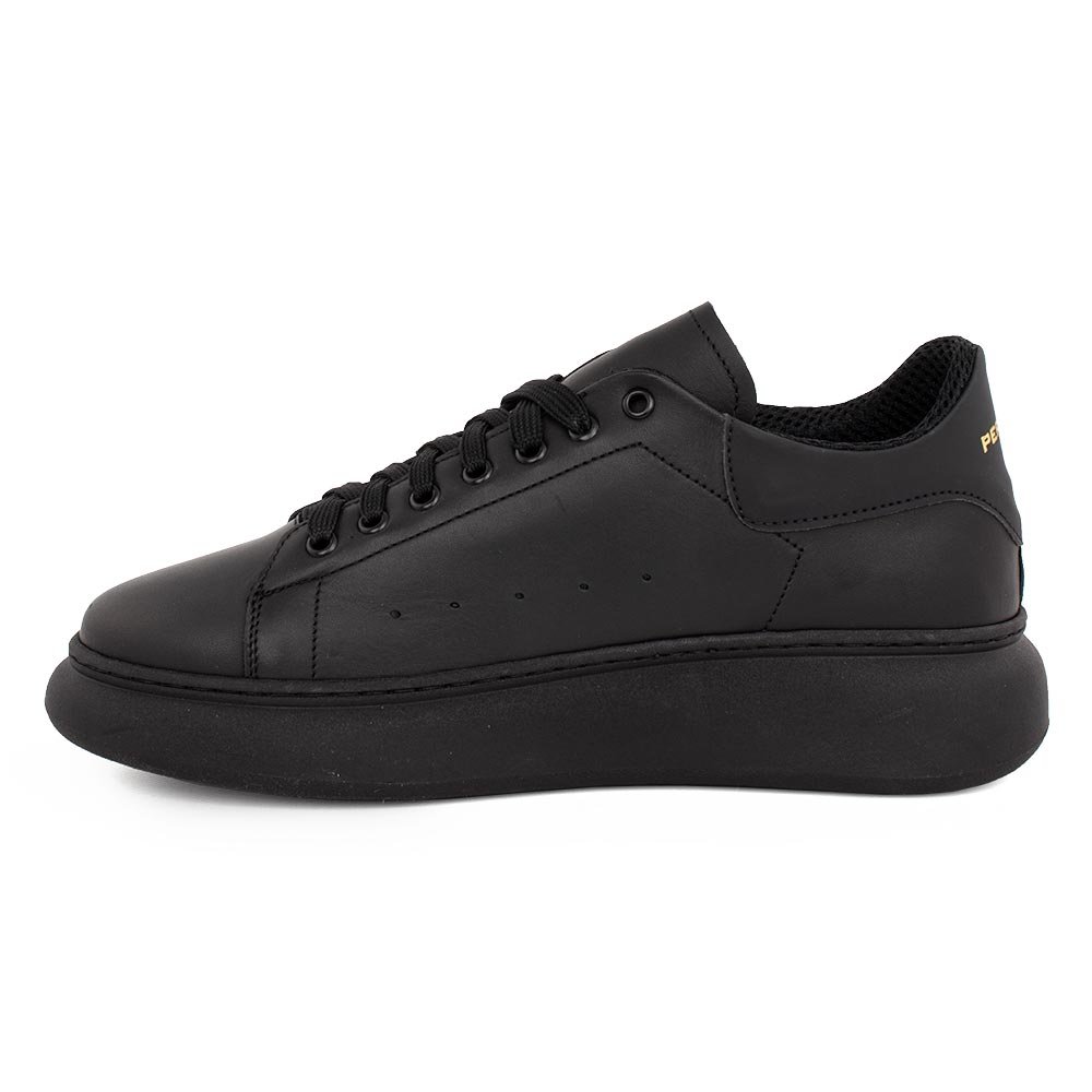 PERLAMODA ΑΝΔΡΙΚΑ ΔΕΡΜΑΤΙΝΑ SNEAKERS REY1K ΜΑΥΡΑ ΜΕ ΜΑΥΡΗ ΣΟΛΑ - Image 3